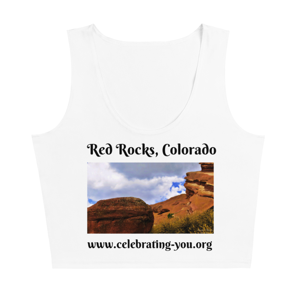 Celebrating You Designer Sublimation Cut &amp; Sew Crop Top - Red Rocks Colorado