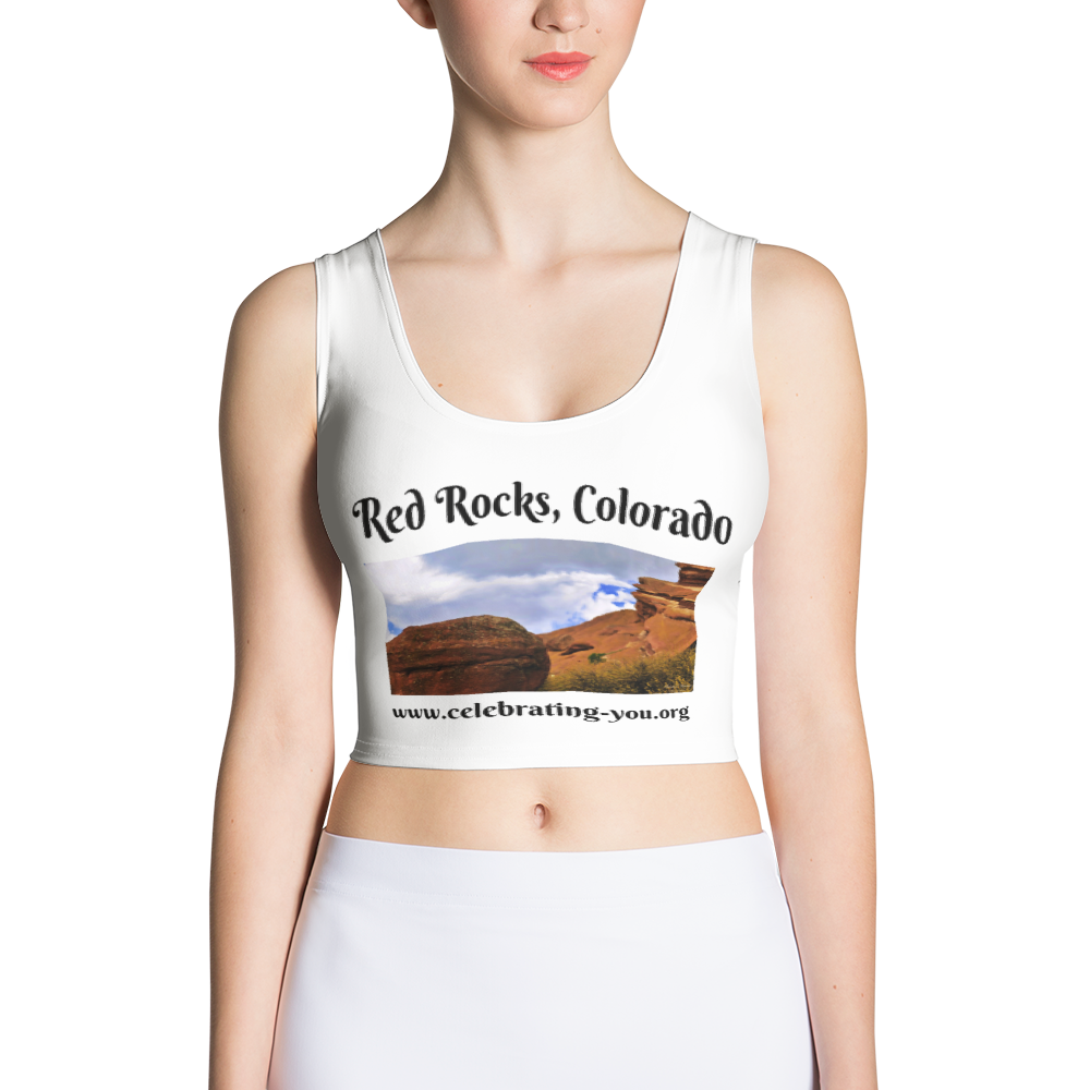 Celebrating You Designer Sublimation Cut & Sew Crop Top - Red Rocks Colorado