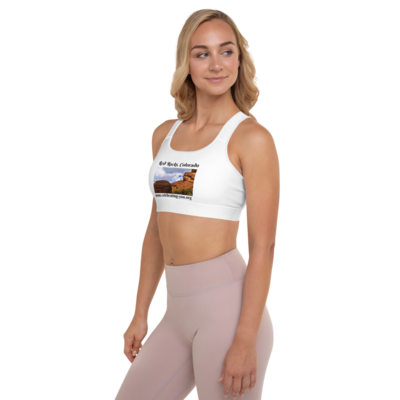 Celebrating You Designer Padded Sports Bra - Red Rocks Colorado