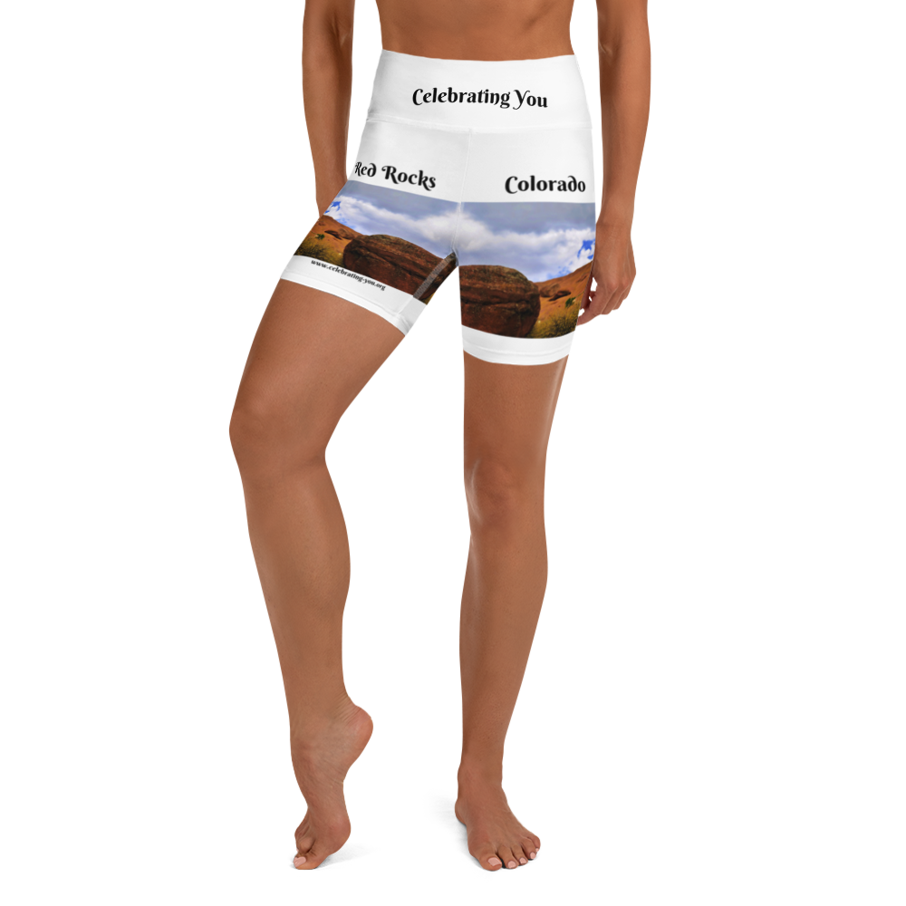 Celebrating You Designer Yoga Shorts - Red Rocks Colorado