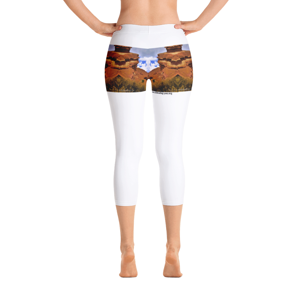 Celebrating You Designer Capri Leggings - Red Rocks Colorado