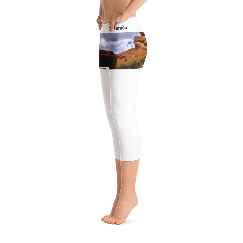 Celebrating You Designer Capri Leggings - Red Rocks Colorado