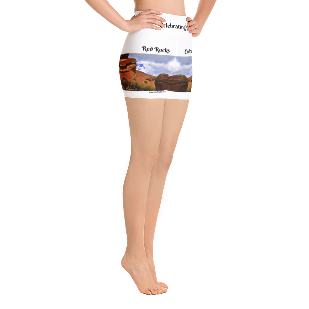 Celebrating You Designer Yoga Shorts - Red Rocks Colorado