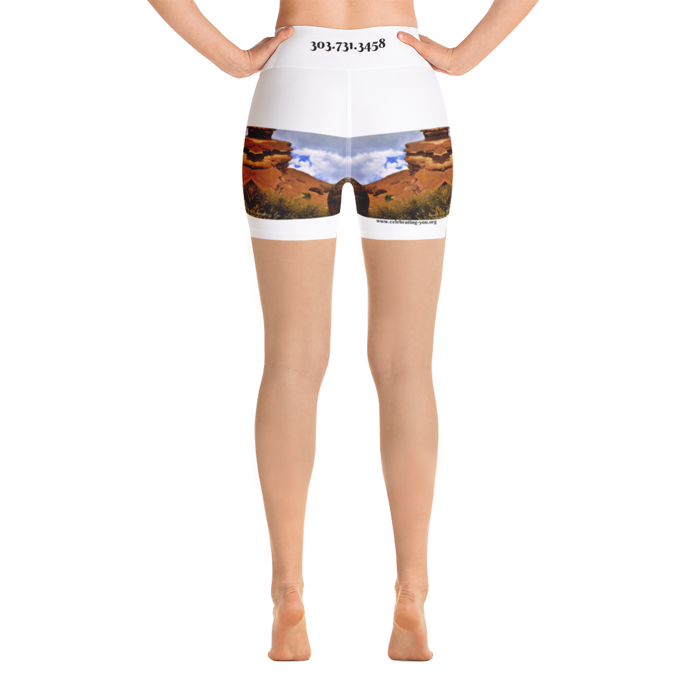 Celebrating You Designer Yoga Shorts - Red Rocks Colorado