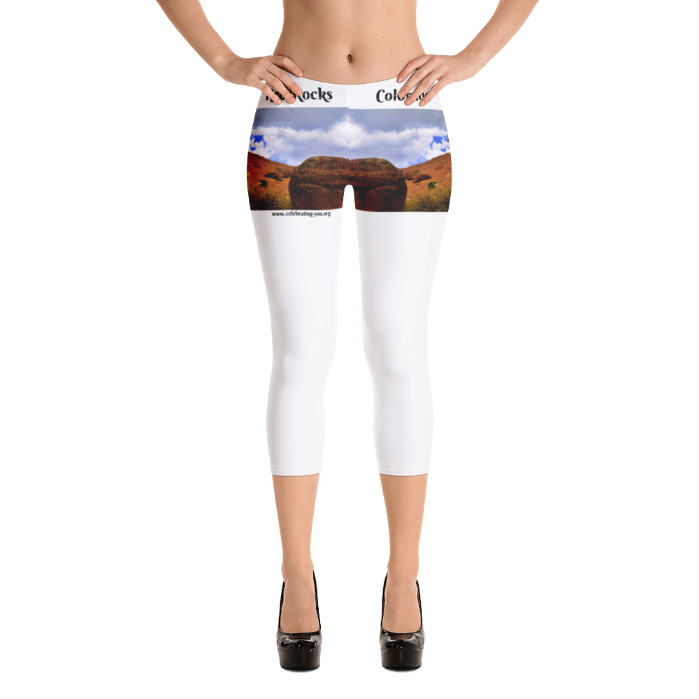 Celebrating You Designer Capri Leggings - Red Rocks Colorado