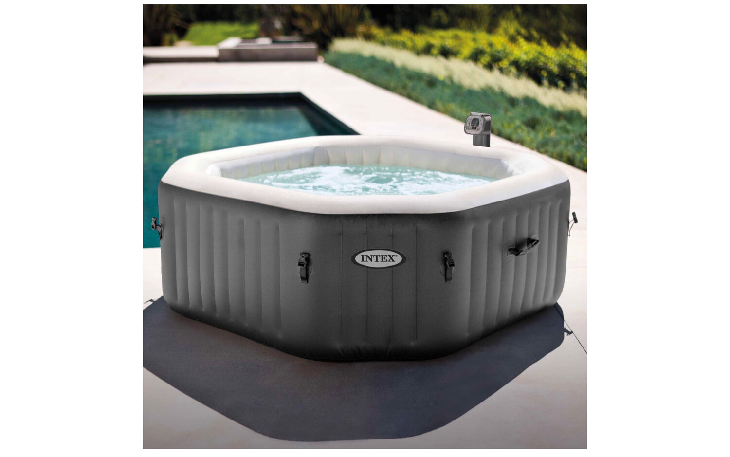 Intex PureSpa 120 Bubble Jets 4-Person Octagonal Portable Inflatable Hot Tub