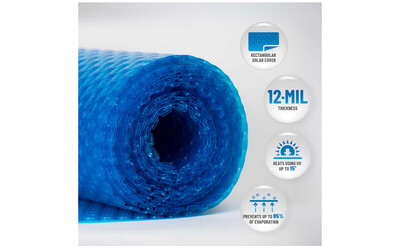 Blue Wave 12-mil Solar Blanket for Hot Tubs - 7-ft x 8-ft Rectangular Spa Cover with UV-Resistant Thermal Bubbles