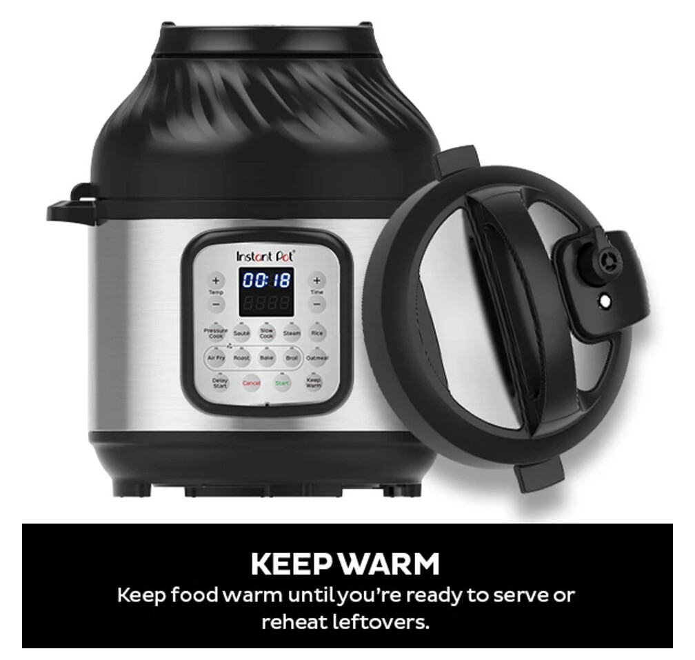 Instant Pot 8 Quart Crisp Multi-Cooker + Air Fryer, 9-in-1: Pressure Cook, Steam, Slow Cook, Sauté, Air Fry, Bake, Broil, Roast, Keep Warm, Rice, Oatmeal