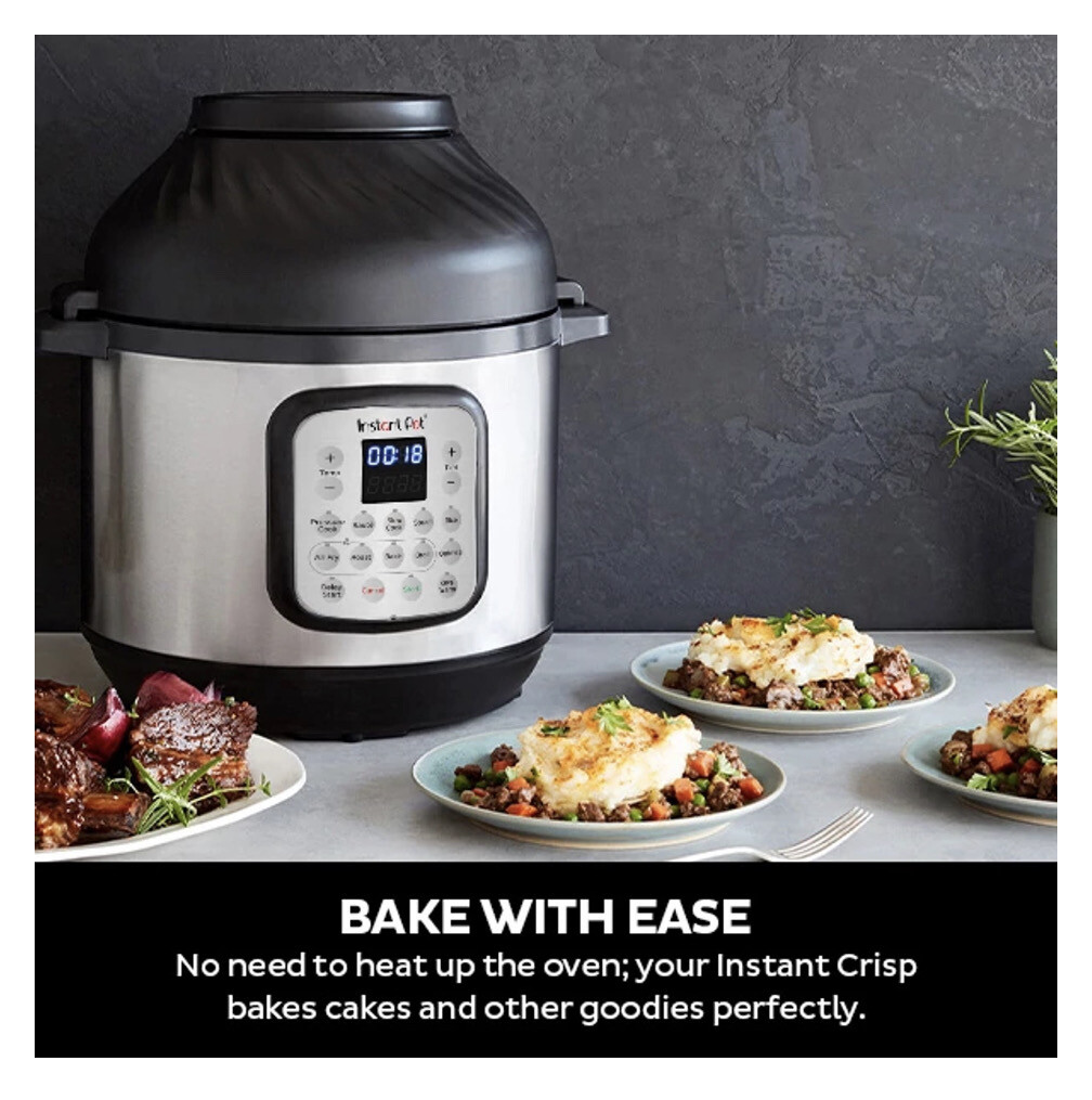 Instant Pot 8 Quart Crisp Multi-Cooker + Air Fryer, 9-in-1: Pressure Cook, Steam, Slow Cook, Sauté, Air Fry, Bake, Broil, Roast, Keep Warm, Rice, Oatmeal