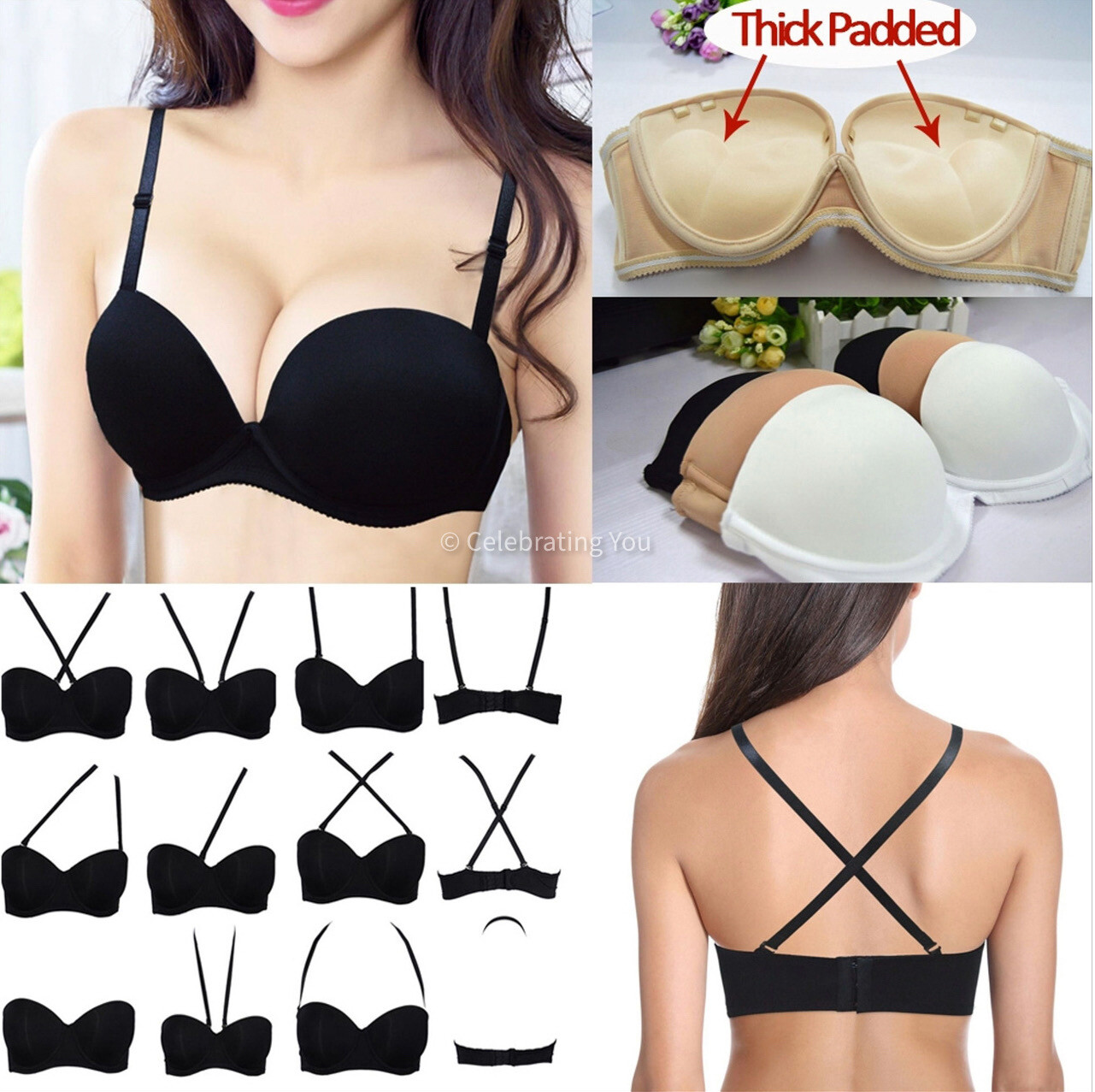 Strapless Push-Up Support Invisible Bra