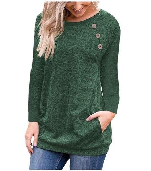 Women’s Fashion Long Sleeve Casual Crew-neck Blouse