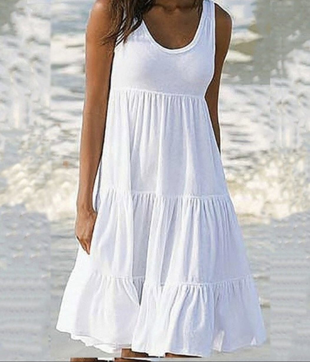 Women’s Fashion Casual Round Neck Loose Sleeveless Dress