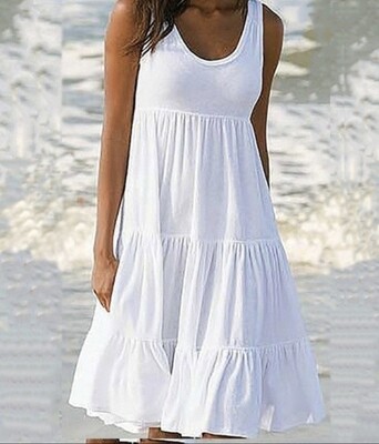 Women’s Fashion Casual Round Neck Loose Sleeveless Dress
