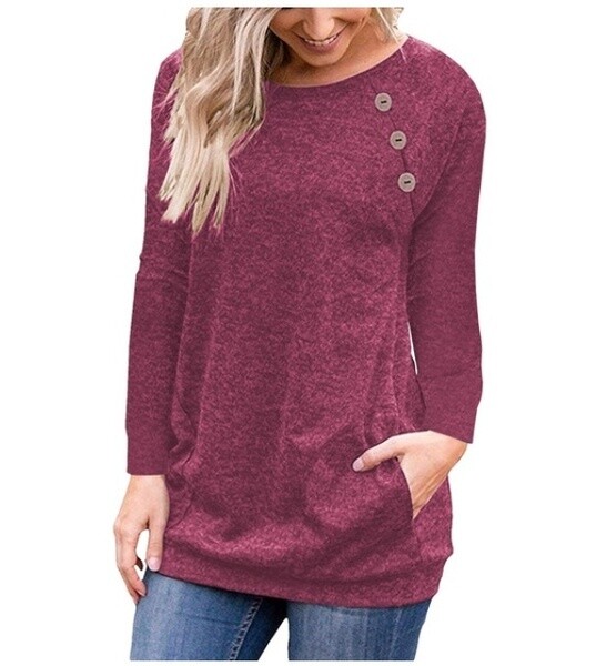 Women’s Fashion Long Sleeve Casual Crew-neck Blouse