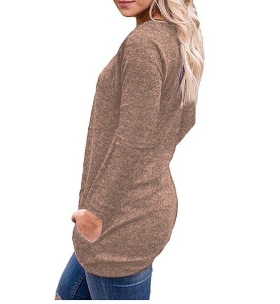 Women’s Fashion Long Sleeve Casual Crew-neck Blouse