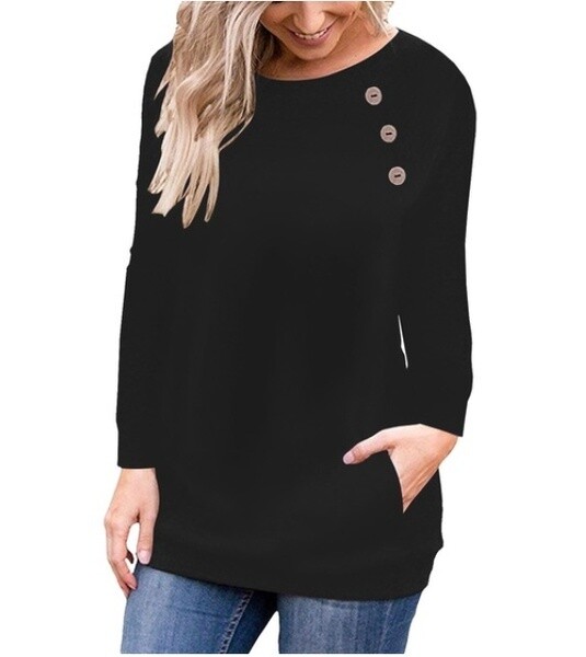Women’s Fashion Long Sleeve Casual Crew-neck Blouse