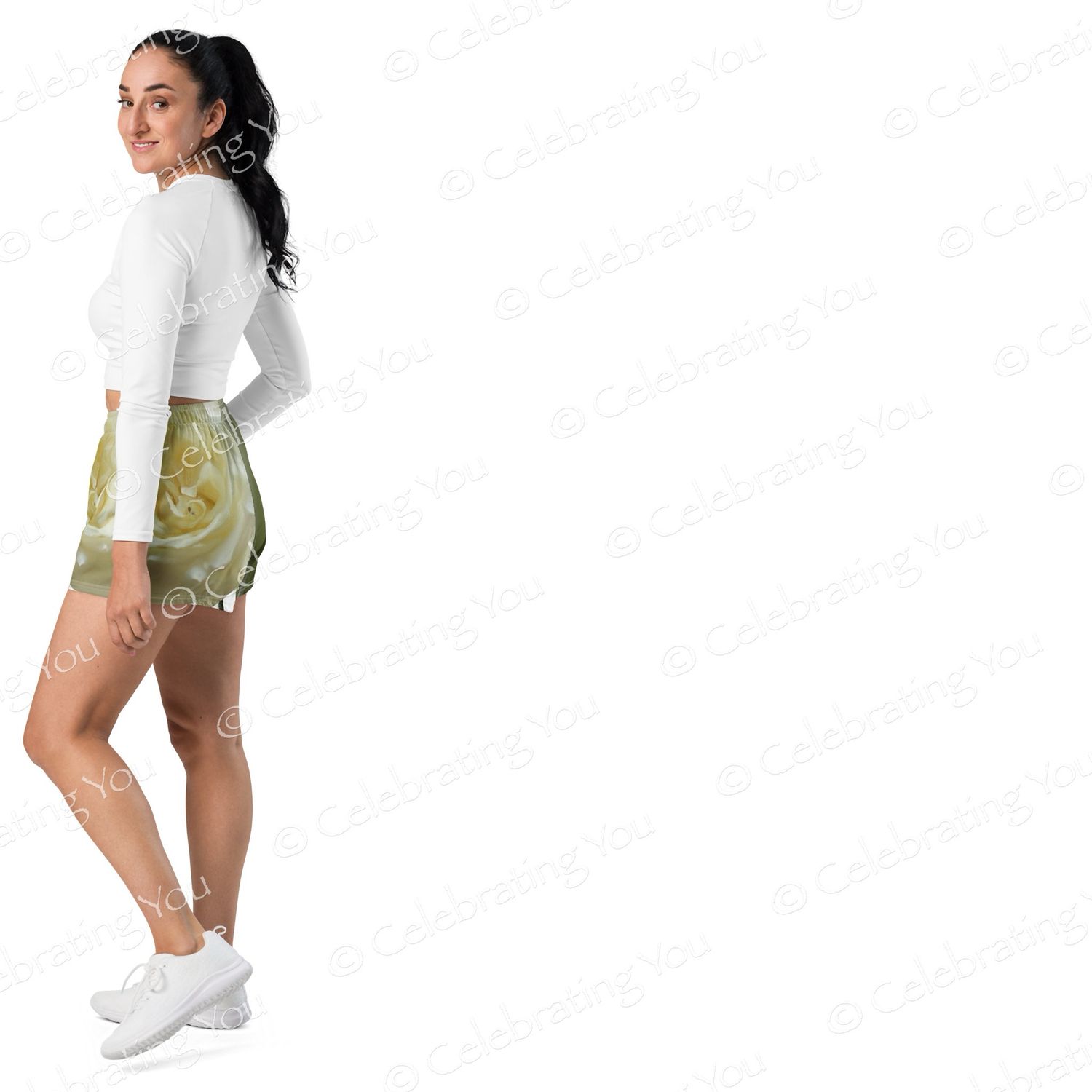 Celebrating You ‘ Rose of Life ‘ Women’s Athletic Shorts