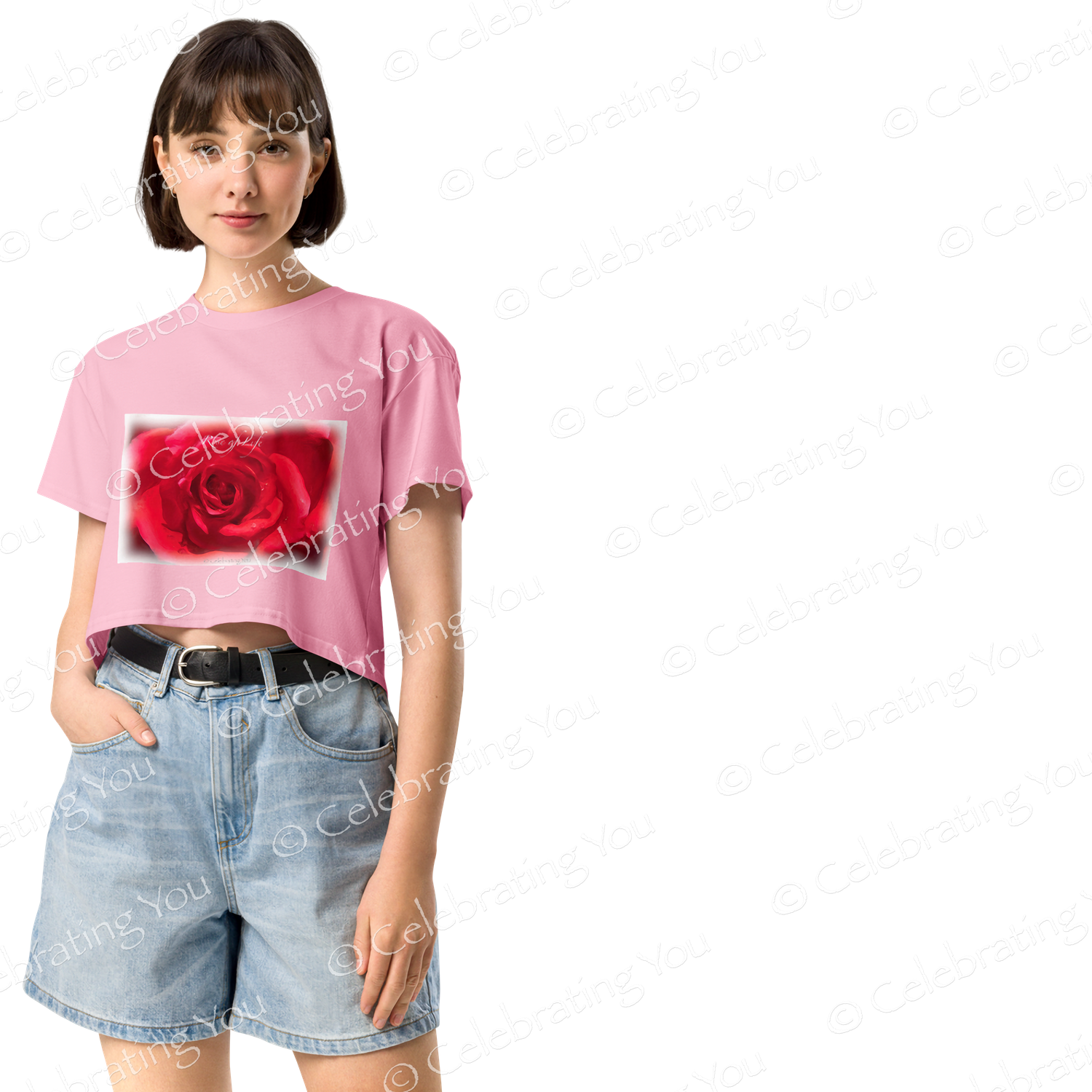 Celebrating You ‘ Rose of Life ‘ Women’s Crop Top