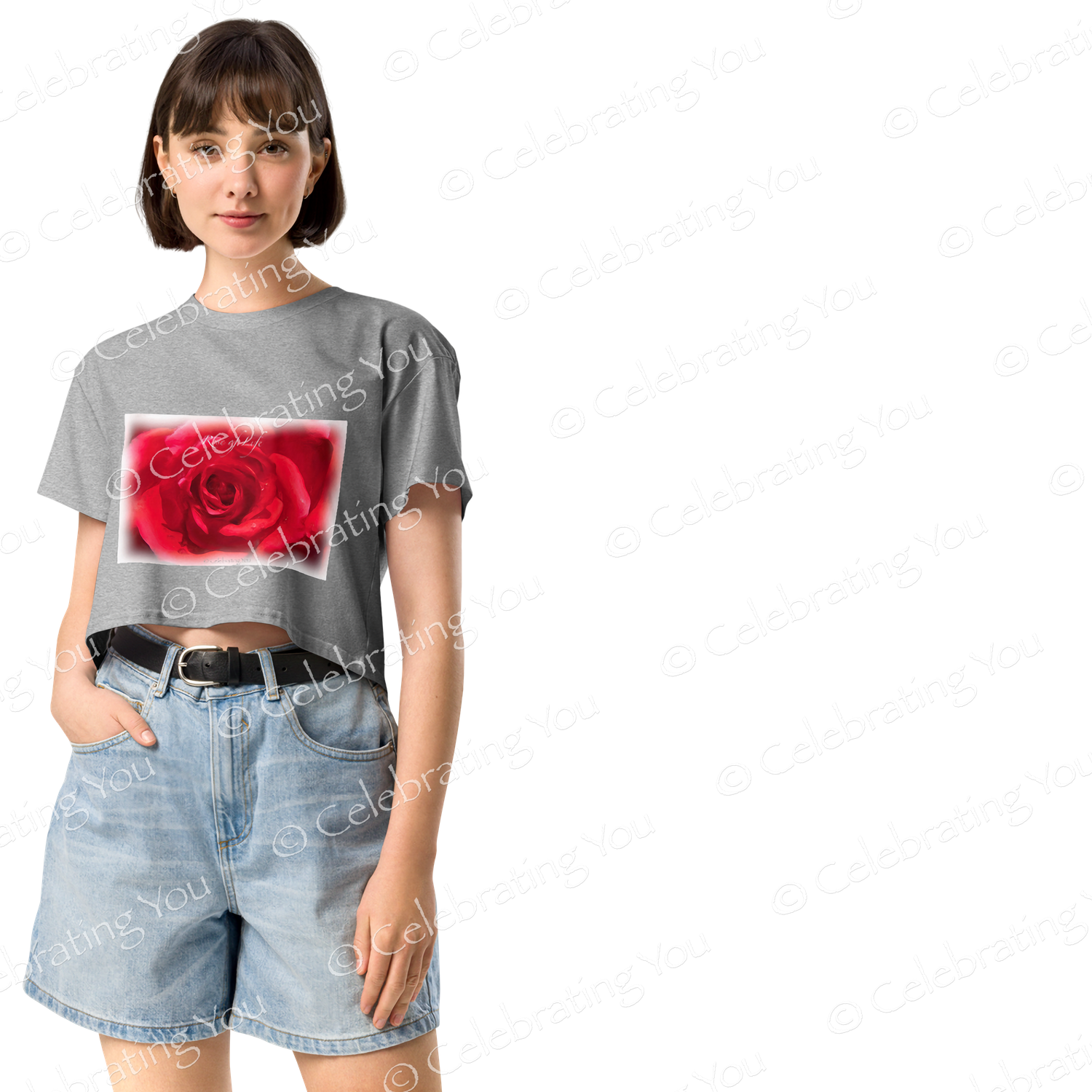 Celebrating You ‘ Rose of Life ‘ Women’s Crop Top