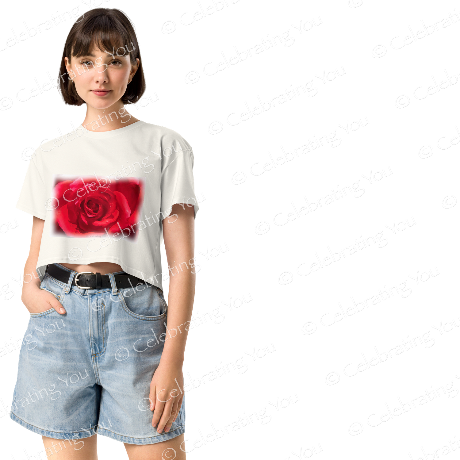 Celebrating You ‘ Rose of Life ‘ Women’s Crop Top