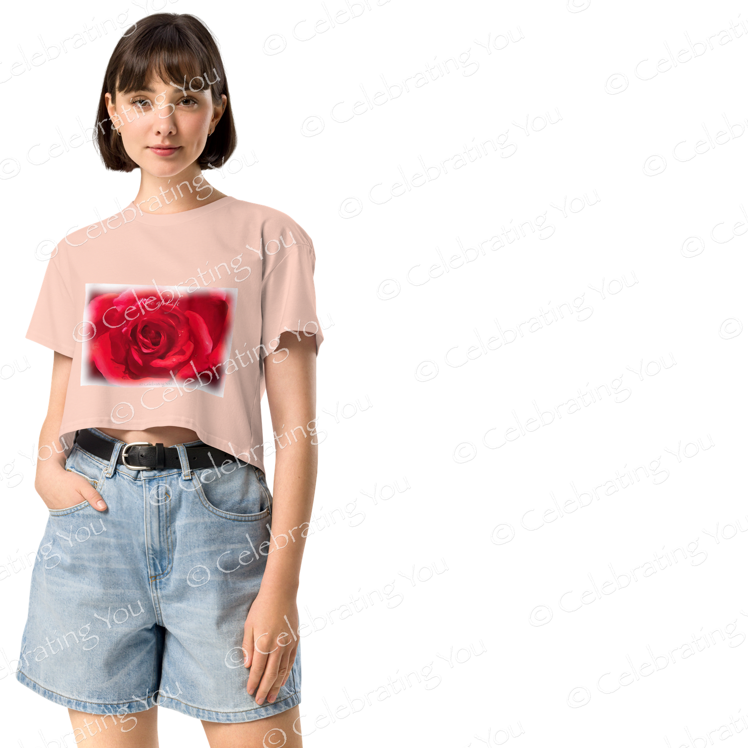 Celebrating You ‘ Rose of Life ‘ Women’s Crop Top