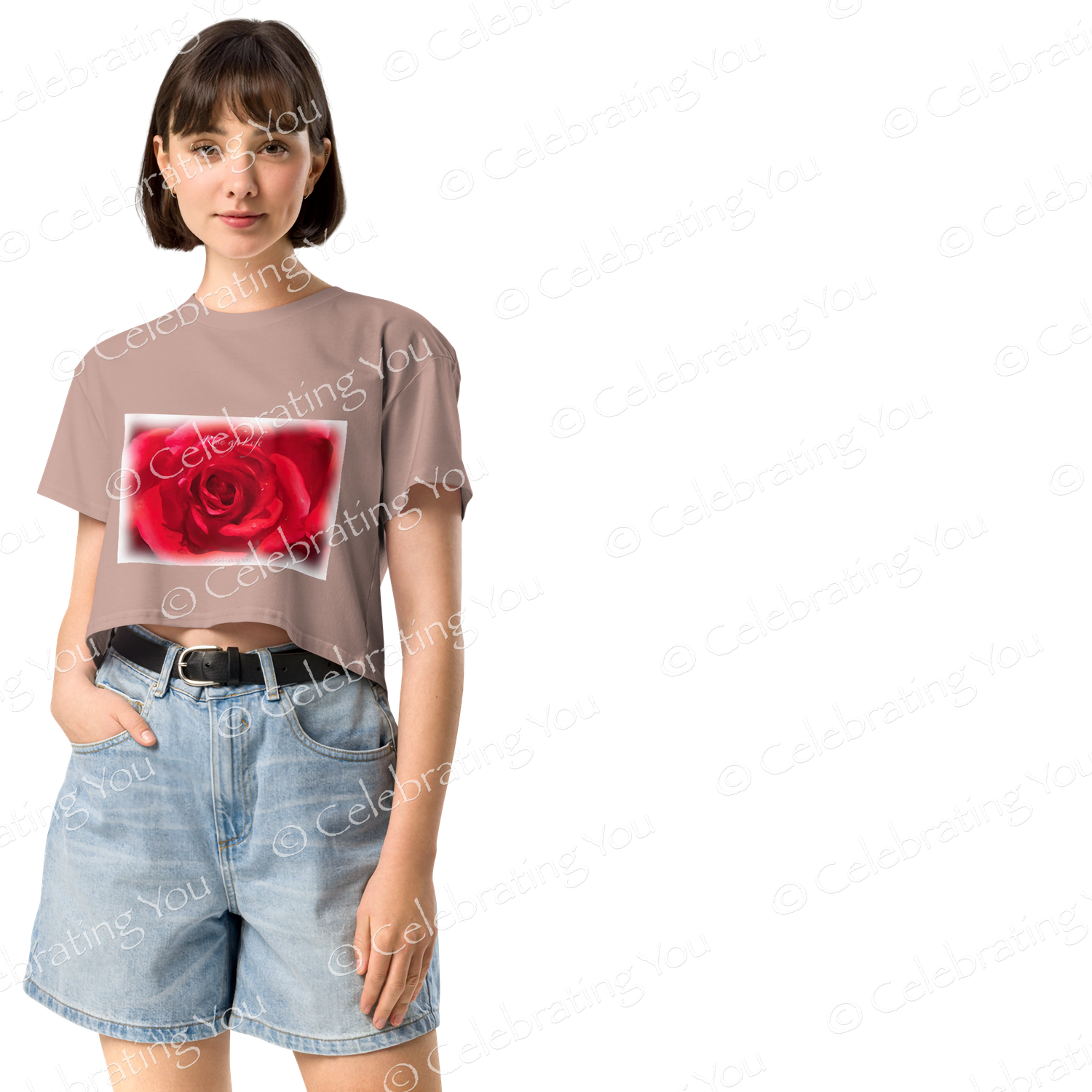 Celebrating You ‘ Rose of Life ‘ Women’s Crop Top