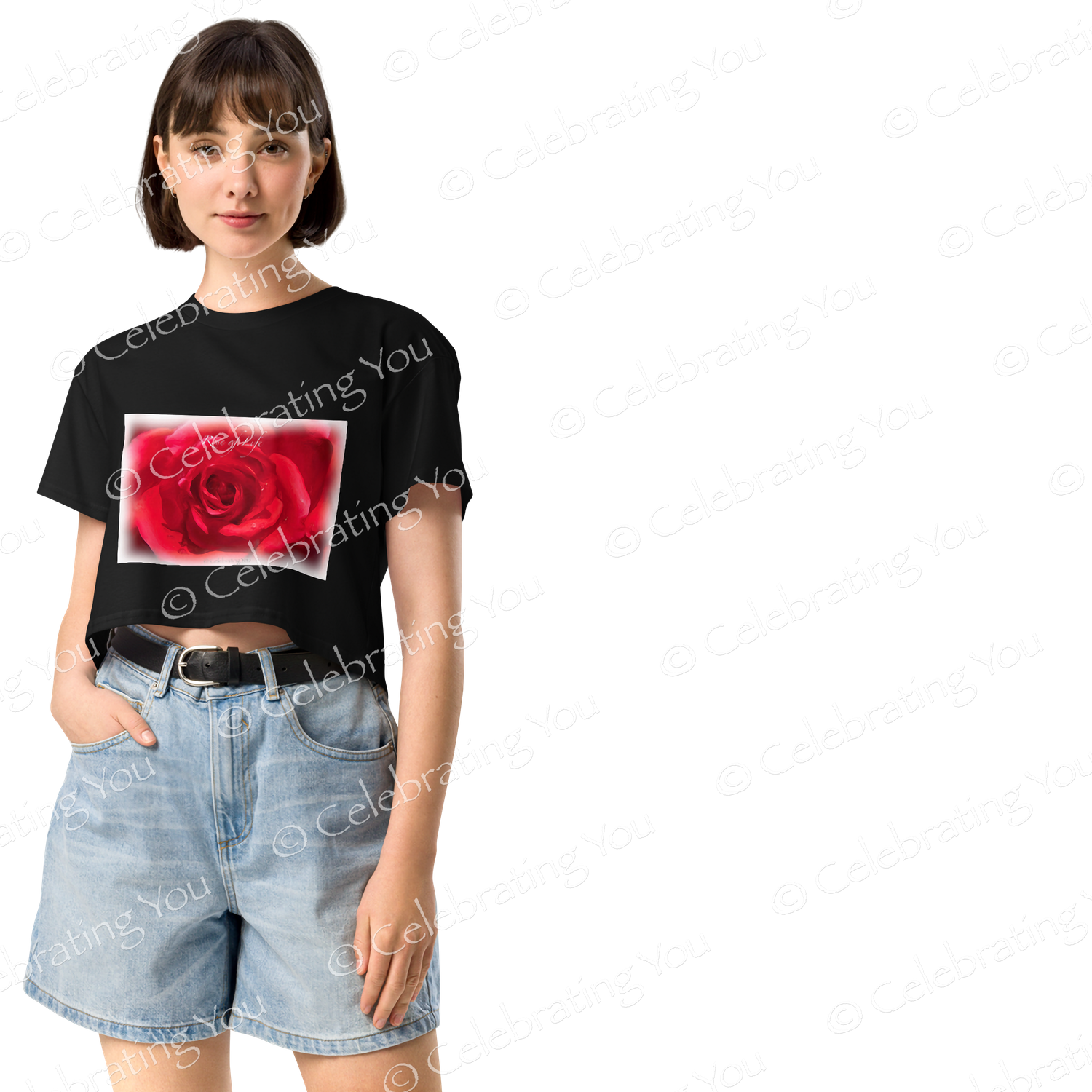 Celebrating You ‘ Rose of Life ‘ Women’s Crop Top