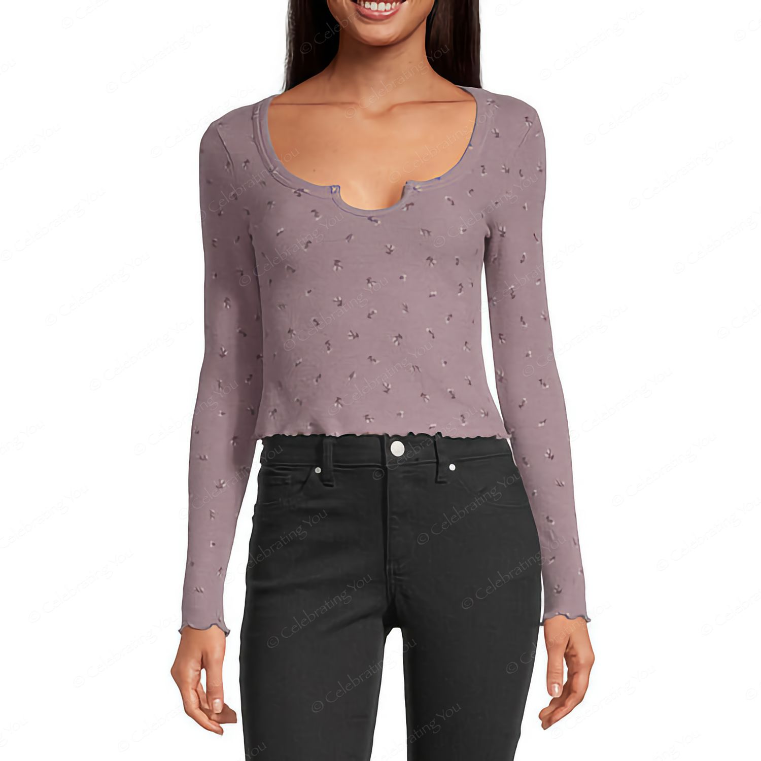 Women’s Junior Scoop Neck Long Sleeve T-Shirt