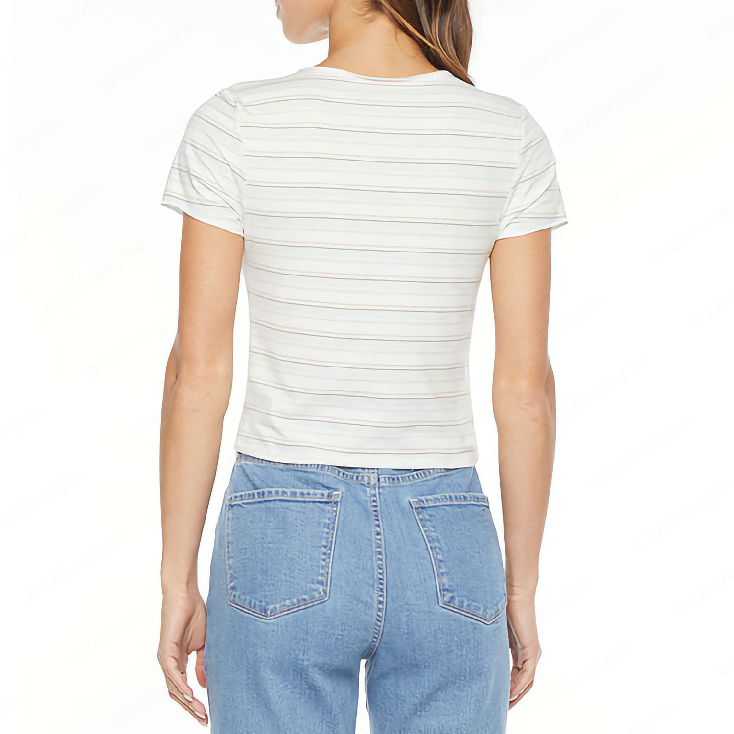 Women’s Juniors V Neck Short Sleeve T-Shirt