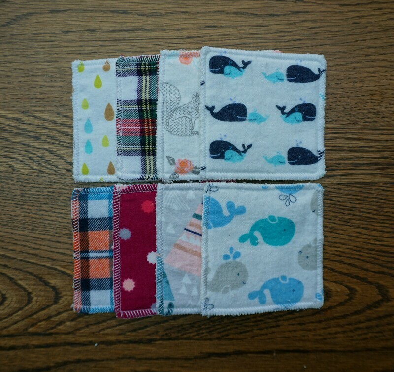 5 Medium washable face wipes/ pads.