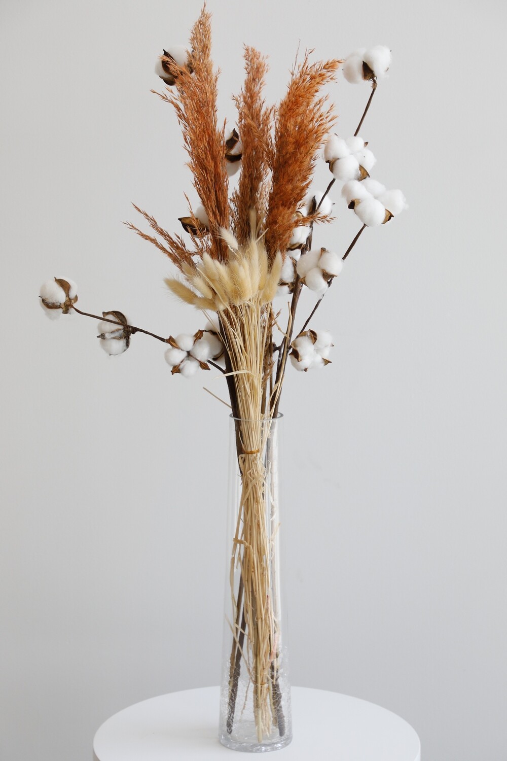 Dry Flowers With Glass Vase