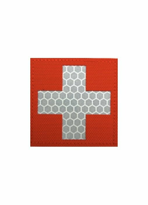 BADGE MEDIC CROSS IR, Couleur: Rouge - gris