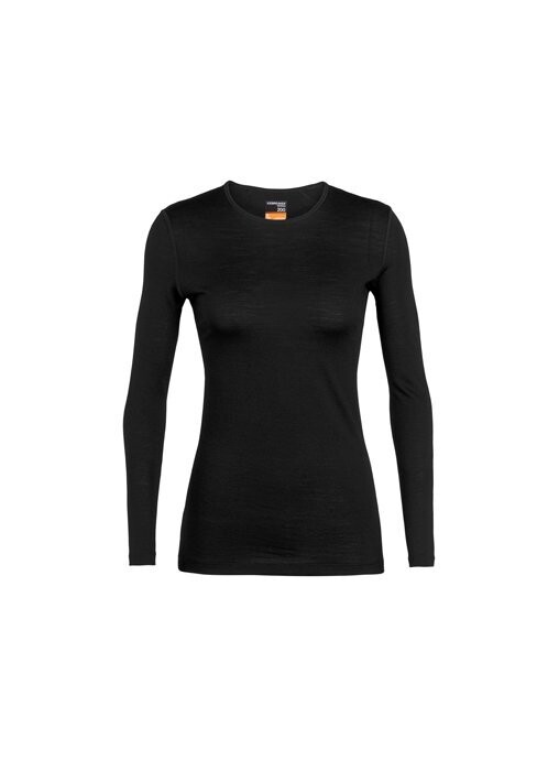 ICEBREAKER MERINO 200 OASIS LS CREWE FEMME, Couleur: Noir