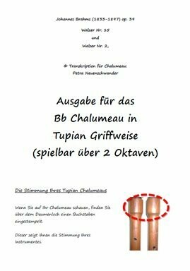 "Zwei Walzer" von Brahms: Noten mit PlayAlong Datei für alle überblasbaren Tupian Chalumeaus