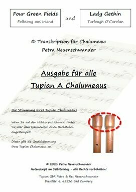 Zwei irische Folksongs: Noten mit PlayAlong Dateien für ALLE Tupian Chalumeaus