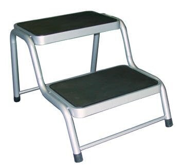 Peldaño doble de acero, altura 38cm
