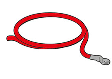 Cable de batería, rojo 16 mmø, 0,75 m