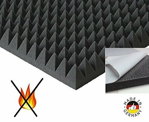 Pyramiden -Schaumstoff Ca. 49x49 SELBSTKLEBEND- Flammhemend MVSS302 Schallschutz-Schaumstoff Pyramiden -Schaumstoff Ca. 49x49 SELBSTKLEBEND- Flammhemend MVSS302 Schallschutz-Schaumstoff