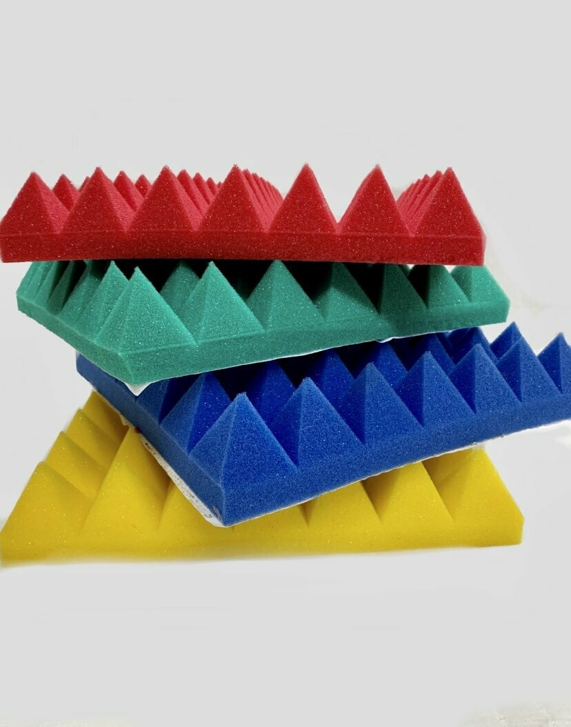 Set 12 Stk. ca. 25x25x5 cm Farbige Pyramiden -Schallschutz-Schaumstoff - Bringen Sie Ihren Klang zum Leuchten