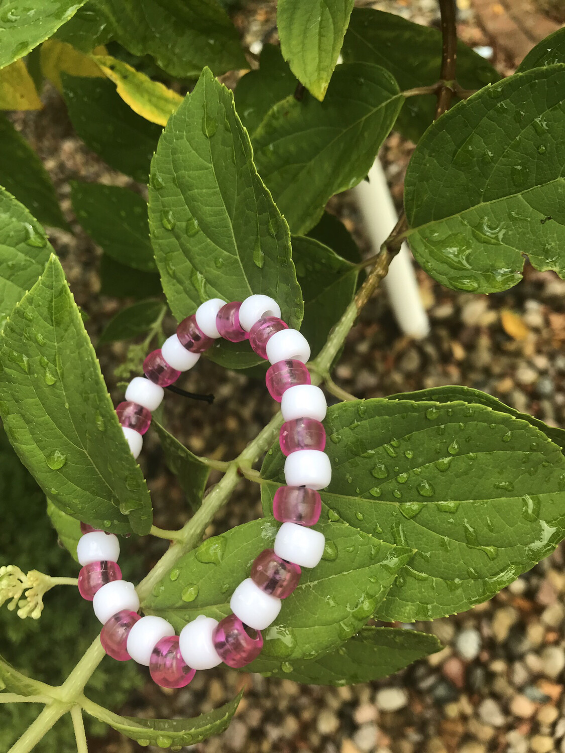 Clear Pink And White Bracelet