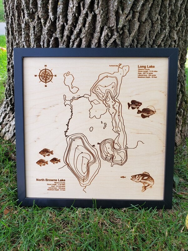 12&quot; x 12&quot; Lake Map