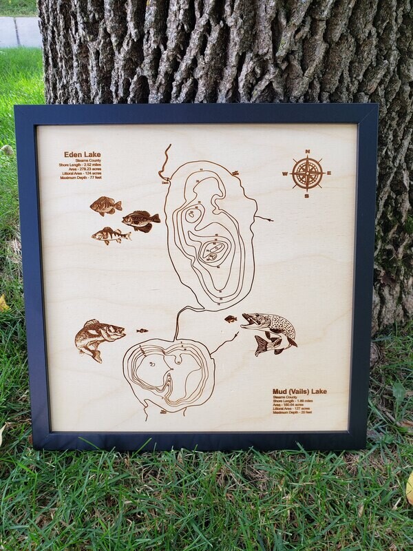 12" x 12" Lake Map
