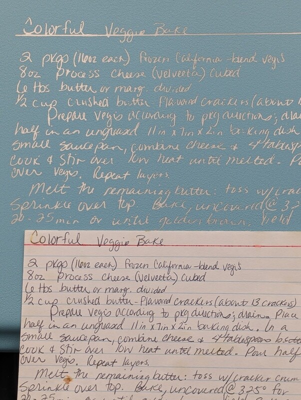 Handwritten Recipe Cake Pan