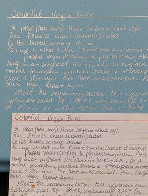 Handwritten Recipe Cake Pan