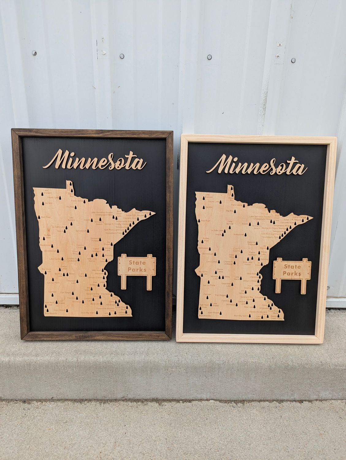 Minnesota State Parks Map-Laser-Cut Wood Sign
