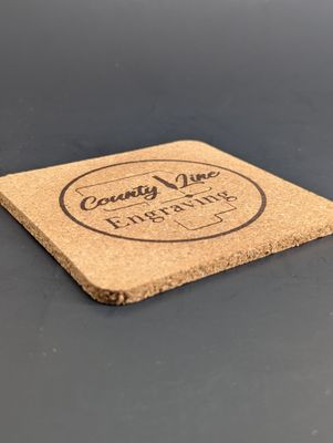 4" x 4" Square Cork Coaster