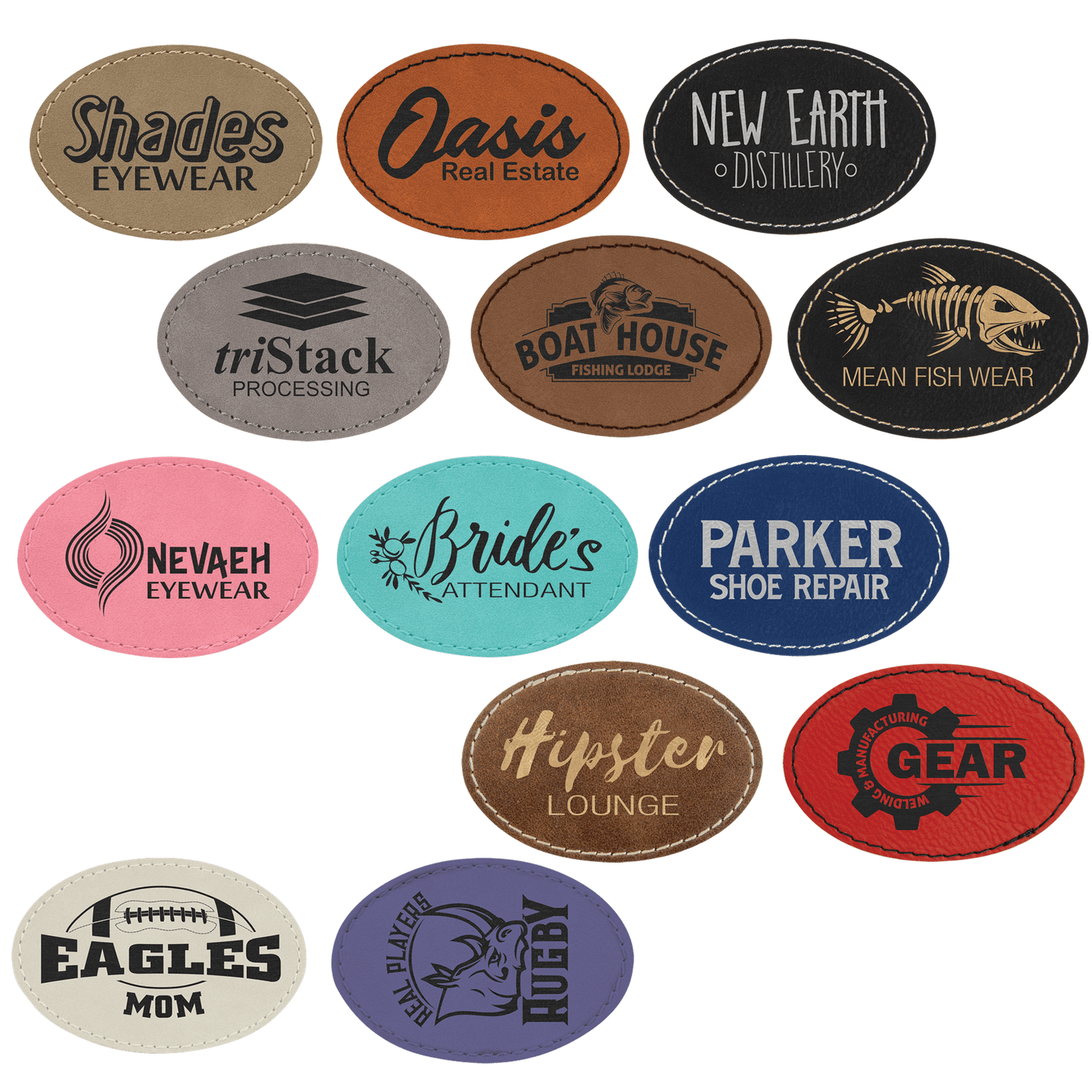 ​3" x 2" Oval Leatherette Patch