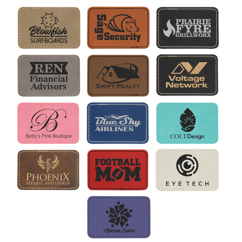 ​3 1/2"  x  2 1/2" Rectangle Leatherette Patch