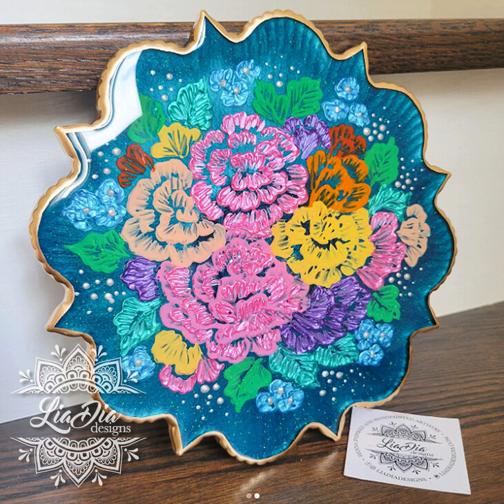 Encanto Inspired - Rainbow Floral Resin Tray - 8&quot;