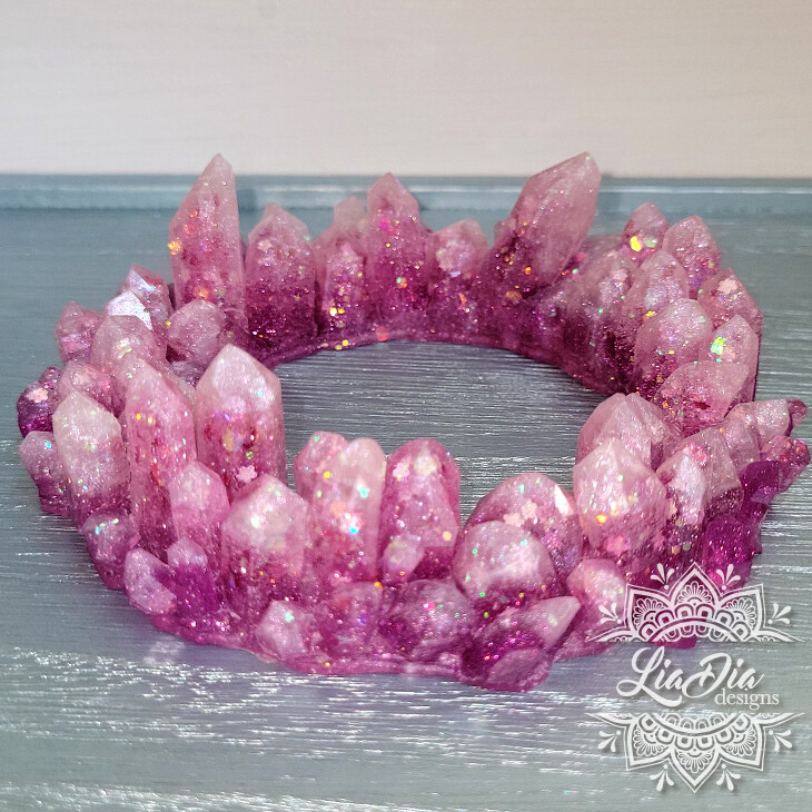 Crystal Crown Candle Ring - Sakura Blossom